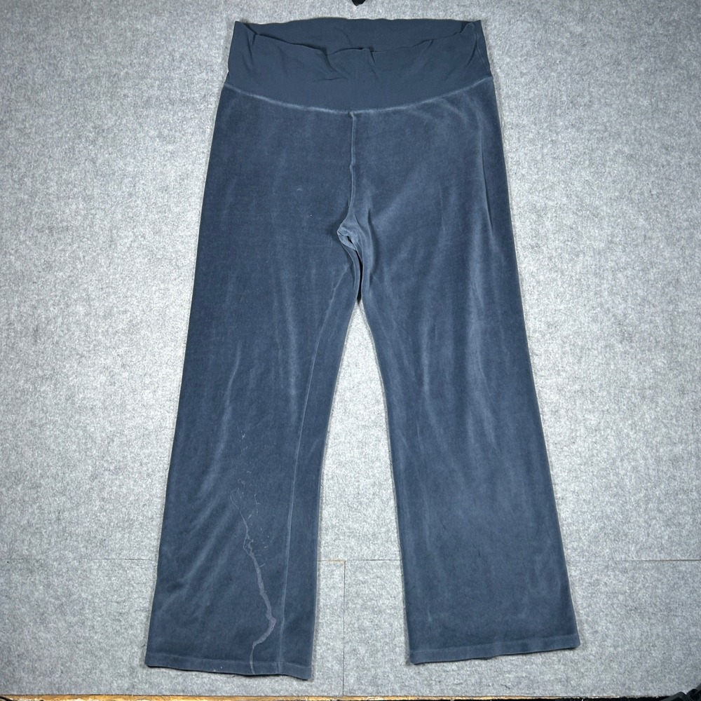 Pink Victoria's Secret pants womens L Blue Velour Y2K Flare Loungewear Cozy Soft